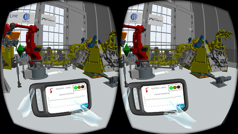 Virtual reality implementation in FlexSim simulation model